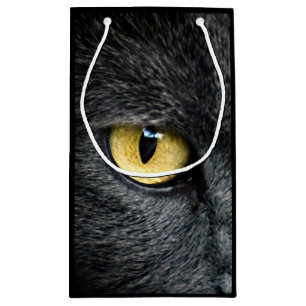 Sacola Para Presentes Pequena Olhos de gato preto