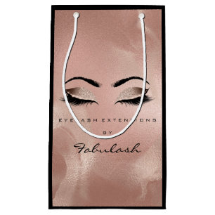 Sacola Para Presentes Pequena Olhos Lashes Blush Makeup Artista Rosa Black