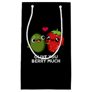 Sacola Para Presentes Pequena Olive Você Berry Fruta Muito Engraçado Pun Dark BG