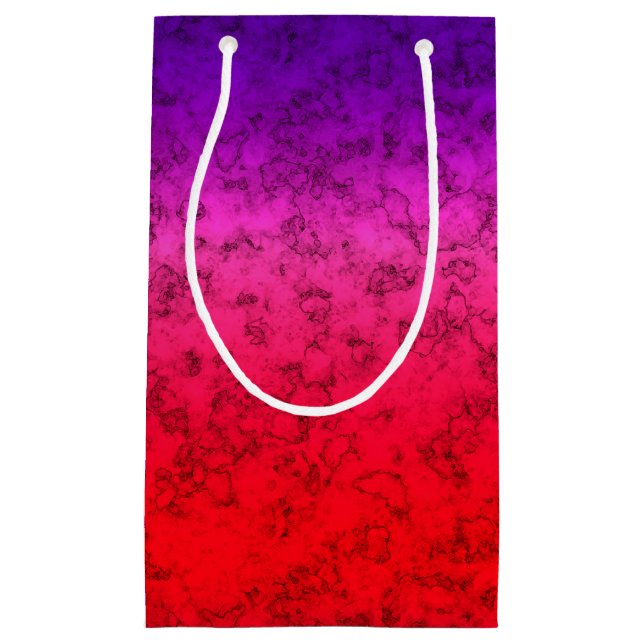 Sacola Para Presentes Pequena Ombre vermelho-azul (Frente)