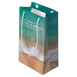 Sacola Para Presentes Pequena Onda Oceânica, Favor do Casamento de Praia
