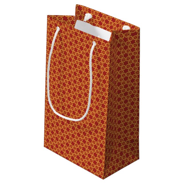 Sacola Para Presentes Pequena Ornamento geométrico à moda (Verso inclinado)