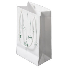Sacola Para Presentes Pequena Ornaments de Prendamento Verde-Inverno Gift Bag