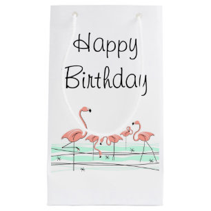 Sacola Para Presentes Pequena Os flamingos agrupam o saco do presente do feliz