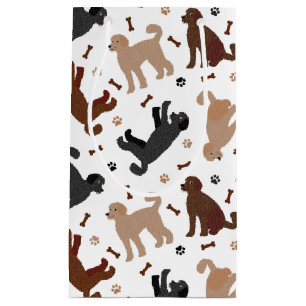 Sacola Para Presentes Pequena Ossos e patas do Labradoodle