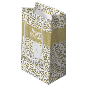 Sacola Para Presentes Pequena Ouro feliz do aniversário de 30 anos e teste