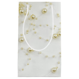 Sacola Para Presentes Pequena Ouro Pearls Gift Bag