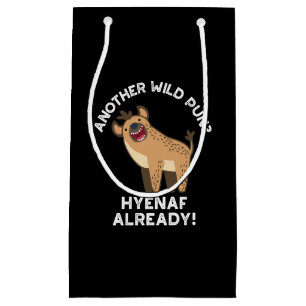 Sacola Para Presentes Pequena Outro Pun Hyenaf Selvagem Já Animais Pun Dark BG