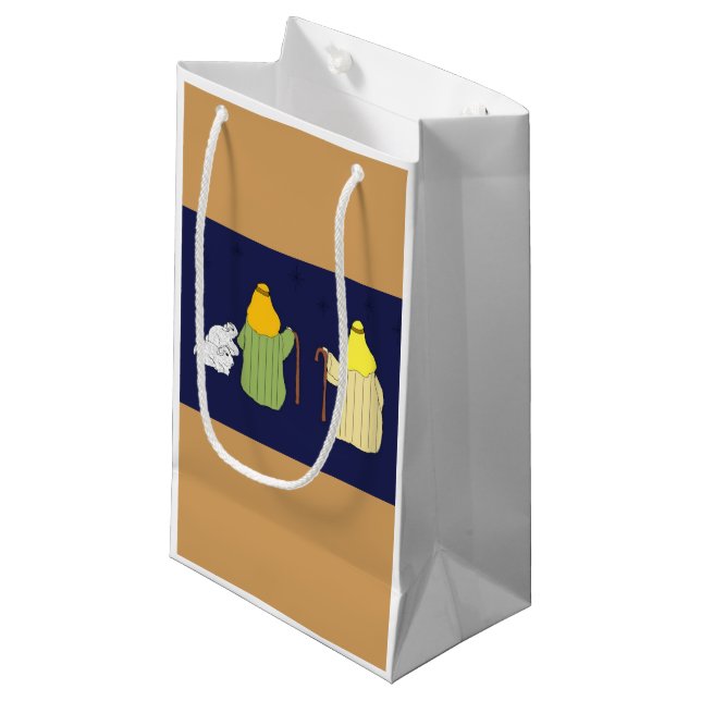 Sacola Para Presentes Pequena Ovinos e Pastores (Frente inclinada)