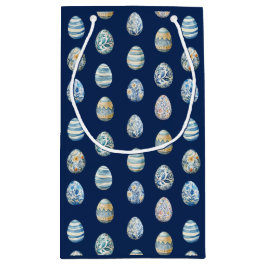 Sacola Para Presentes Pequena Ovo de Páscoa em azul