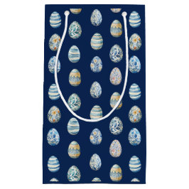 Sacola Para Presentes Pequena Ovo de Páscoa em azul