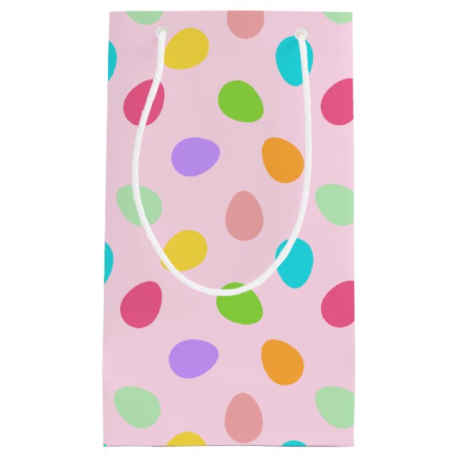 Sacola Para Presentes Pequena Ovos Básicos Rosa (Frente)