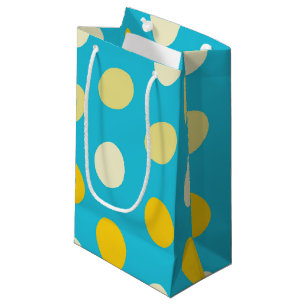 Sacola Para Presentes Pequena Ovos Coloridos Azul Branco Amarelo Ninhos de Pássa