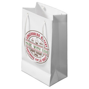 Sacola Para Presentes Pequena Padaria de biscoito de gengibre Natal Festa