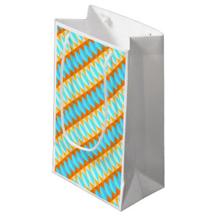 Sacola Para Presentes Pequena Padrão Amarelo Laranja Azul Turquesa Colorido
