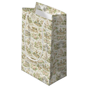 Sacola Para Presentes Pequena Padrão Aquarela de Casamento em Jardim Francês Rom