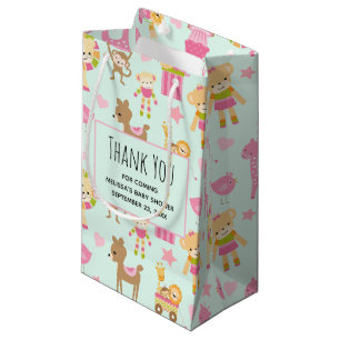 Sacola Para Presentes Pequena Padrão bonito com animais e brinquedos felizes Ob