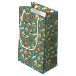 Sacola Para Presentes Pequena Padrão com cupcakes e doces