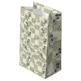 Sacola Para Presentes Pequena Padrão de aquarela em verde Sage Francês Chic Oliv