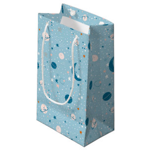 Sacola Para Presentes Pequena Padrão de Céu Azul e Espaço