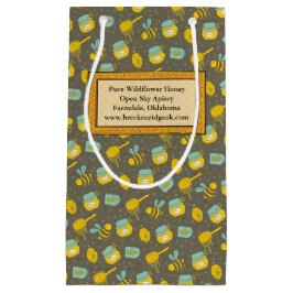 Sacola Para Presentes Pequena Padrão De Colher De Mel Rotulado