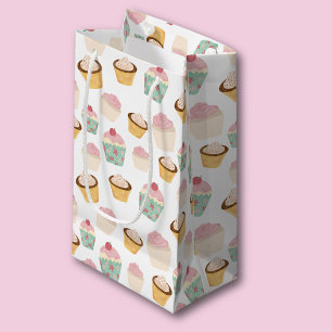Sacola Para Presentes Pequena Padrão de Cupcake