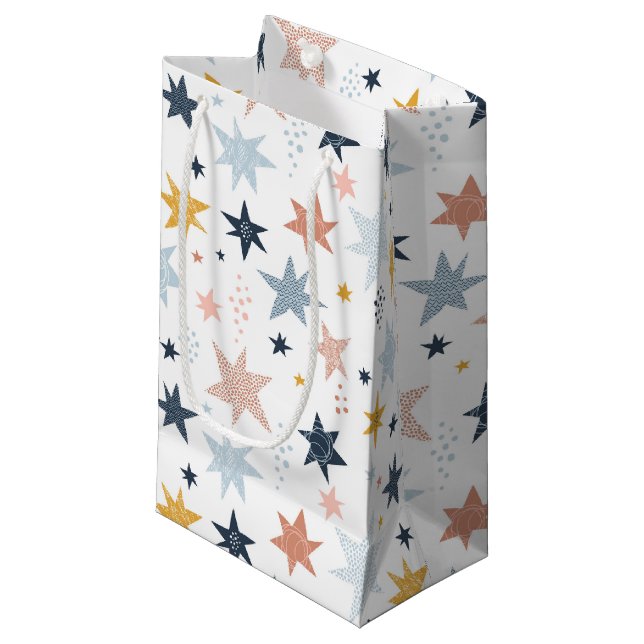 Sacola Para Presentes Pequena Padrão de estrela divertida (Frente inclinada)