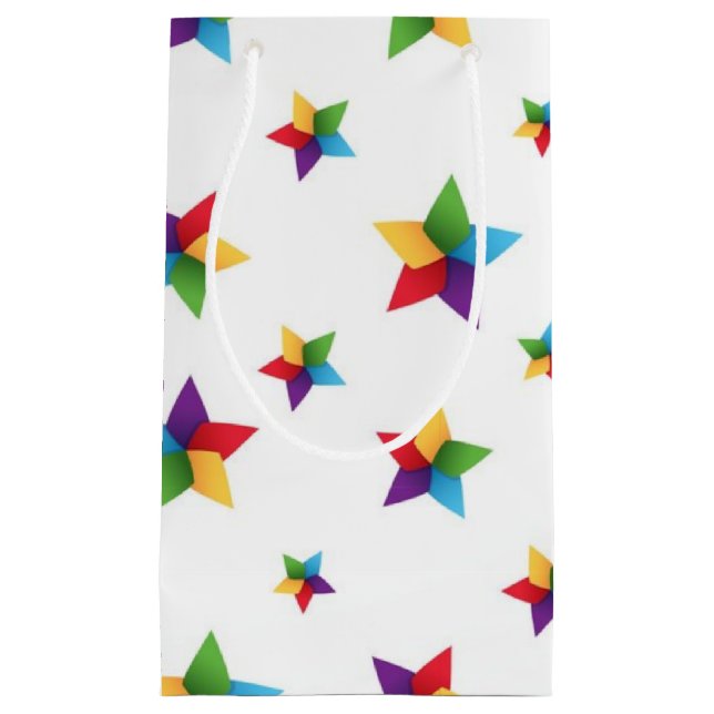 Sacola Para Presentes Pequena Padrão de estrelas (Frente)