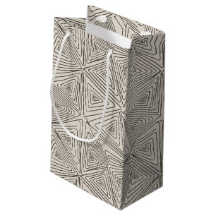 Sacola Para Presentes Pequena Padrão de Geometria de Linha Boêmia