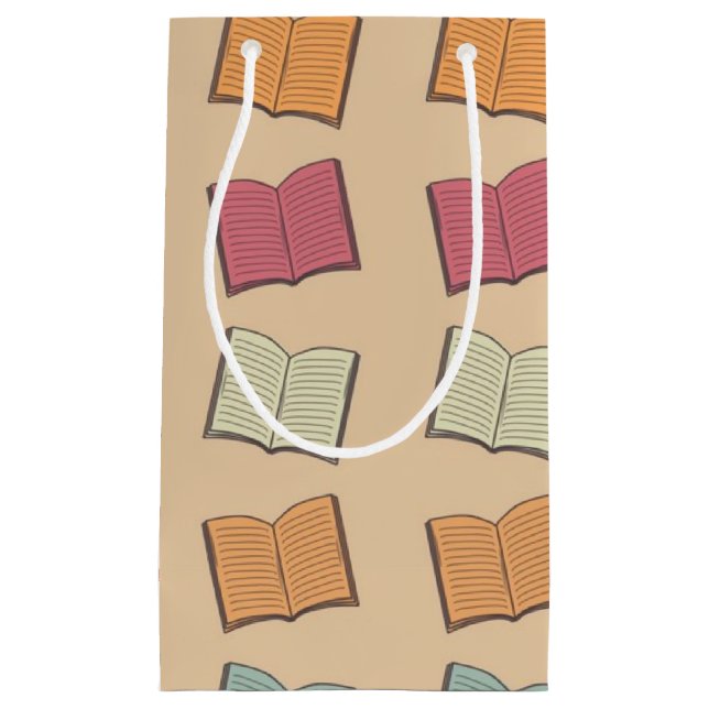 Sacola Para Presentes Pequena Padrão de livro (Frente)