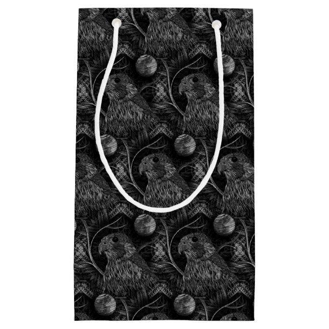 Sacola Para Presentes Pequena Padrão de lua cheia do Falcão (Frente)