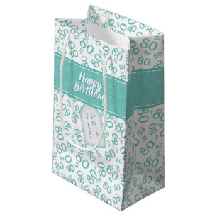 Sacola Para Presentes Pequena Padrão de número aleatório branco/80 de felicidade