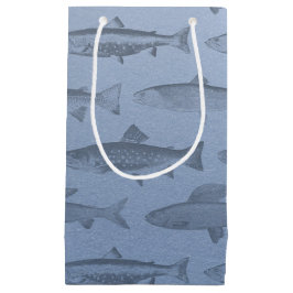 Sacola Para Presentes Pequena Padrão de Peixe Personalizado 'Prefiro Estar Pesca