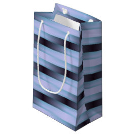 Sacola Para Presentes Pequena Padrão de Tecido Preto Azul e Roxo