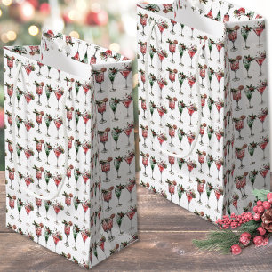 Sacola Para Presentes Pequena Padrão Festivo de Natal