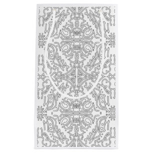 Sacola Para Presentes Pequena Padrão Floral Cinza Minimalista