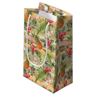 Sacola Para Presentes Pequena Padrão Floral Colorido de Fruta de Abacaxi Tropic