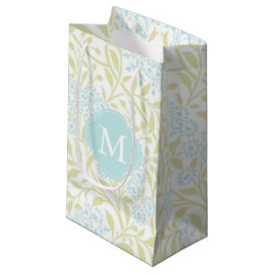 Sacola Para Presentes Pequena Padrão Floral de Casa Verde Monograma