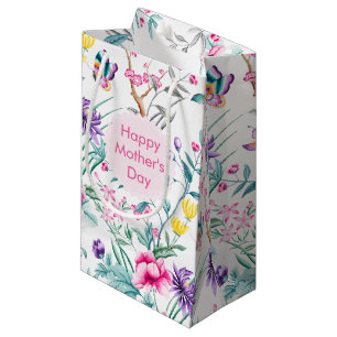 Sacola Para Presentes Pequena Padrão Floral Elegante DIA DE AS MÃES