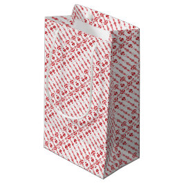 Sacola Para Presentes Pequena Padrão moderno de rosemaling de Natal escandinavo