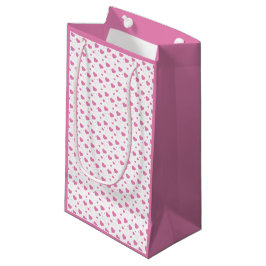Sacola Para Presentes Pequena Padrão romântico de corações rosa fofos