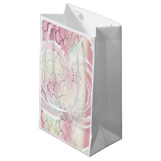 Sacola Para Presentes Pequena Padrão Rosa Escamas Sob o Mar
