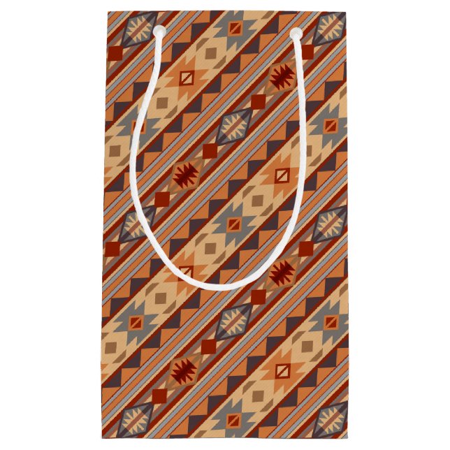 Sacola Para Presentes Pequena Padrão Sudoeste Design Tan (Frente)