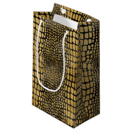 SACOLA PARA PRESENTES PEQUENA PADRÕES DE ALEGADOR PRETO E DOURADO