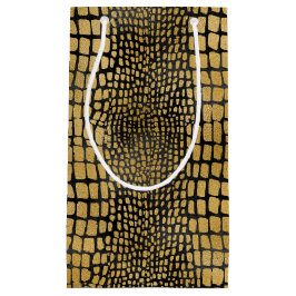 SACOLA PARA PRESENTES PEQUENA PADRÕES DE ALEGADOR PRETO E DOURADO