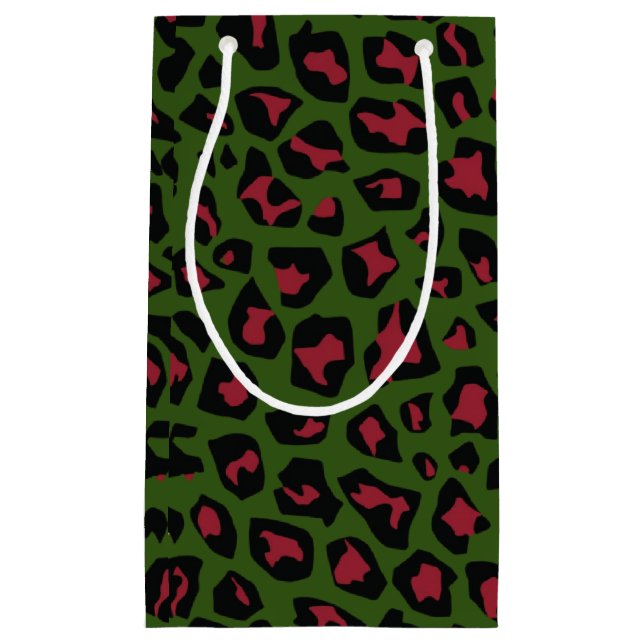 Sacola Para Presentes Pequena Padrões sem focas de Leopard (Frente)