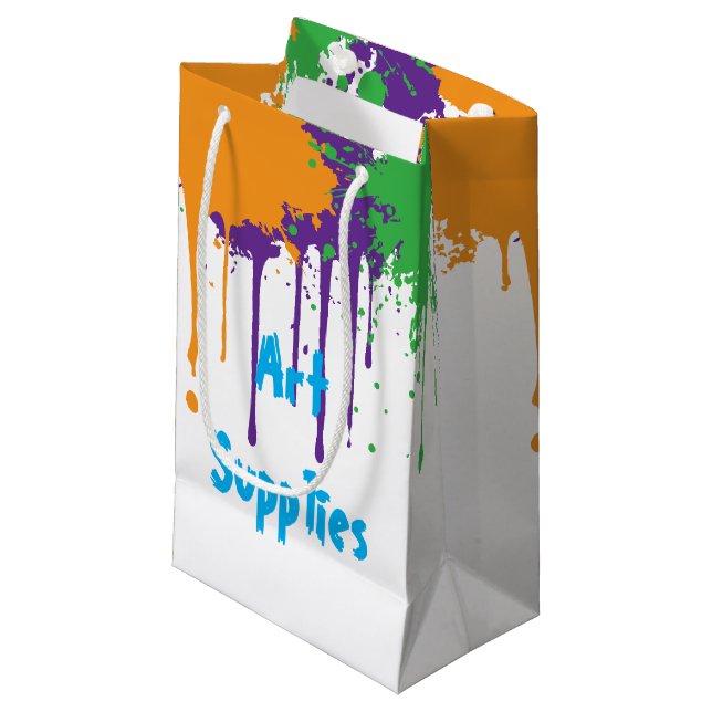 Sacola Para Presentes Pequena Painting Party Kids Birthday Art Supplies (Frente inclinada)
