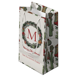 Sacola Para Presentes Pequena País de Natal Monograma