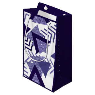 Sacola Para Presentes Pequena Paixão Roxo legal 90s Abstrato Geométrico