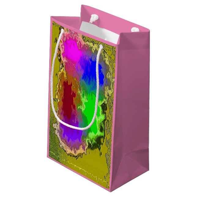 Sacola Para Presentes Pequena "Paleta de Artistas" Pequeno Saco Glossy Gift Bag (Verso inclinado)